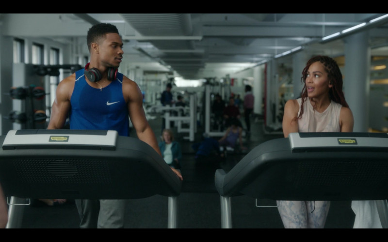 Nike Men’s Tank Top, Technogym Treadmill in Harlem S01E01 Pilot (2021)