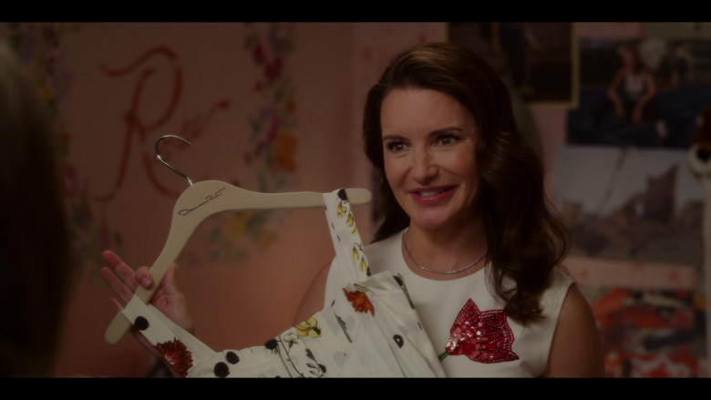 Oscar de la Renta Floral Print Dress Held by Actress Kristin Davis as Charlotte York in And Just Like That… S01E01 Hello It's Me (2)