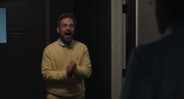 Ralph Lauren Yellow Sweater Worn by Paul Rudd as Ike in The Shrink Next Door S01E08 The Verdict (1)