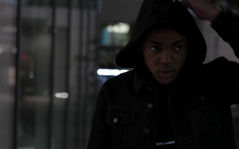 Saint Laurent Hoodie of Michael Rainey Jr. as Tariq St. Patrick in Power Book II Ghost S02E05 Coming Home to Roost (2021)
