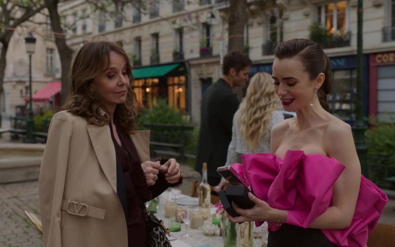 Valentino Women's Coat of Philippine Leroy-Beaulieu as Sylvie Grateau in Emily in Paris S02E03 Bon Anniversaire! (2021)