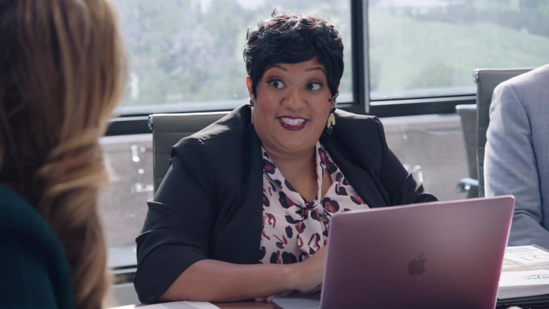 Apple MacBook Laptop of X Mayo as Dori in American Auto S01E03 Earnings Call (1)