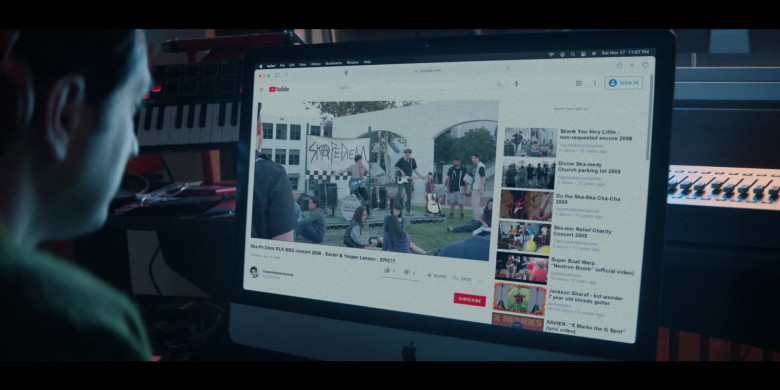 Apple iMac Computer and Youtube Website in The Afterparty S01E03 Yasper (2022)