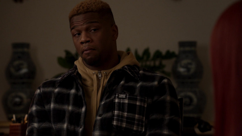 Burberry Men's Plaid Shirt Jacket in Power Book II Ghost S02E09 A Fair Fight (2022)