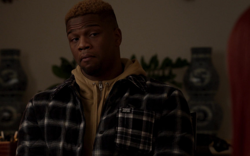 Burberry Men’s Plaid Shirt Jacket in Power Book II Ghost S02E09 A Fair Fight (2022)