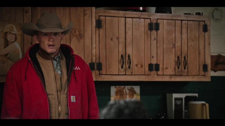 Carhartt Red Hooded Jacket Worn by Jefferson White as Jimmy Hurdstrom in Yellowstone S04E10 Grass on the Streets and Weeds on the Rooftops (2)