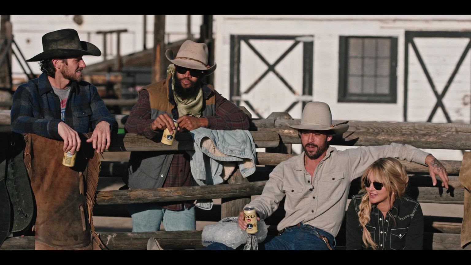 Coors Banquet Beer Enjoyed By Cast Members In Yellowstone S04E10 "Grass