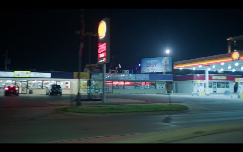 Coors Beer Billboard and Shell Gas Station in Somebody Somewhere S01E03 Egg Shells (2022)