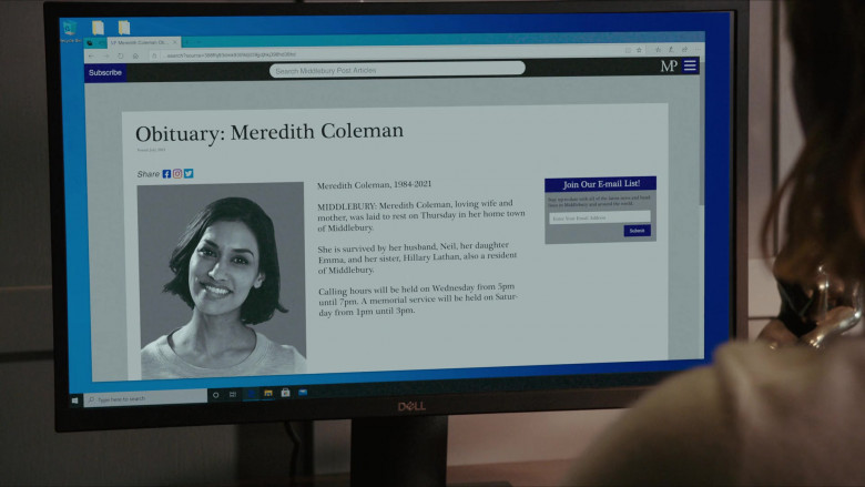 Dell Computer Monitor in The Woman in the House Across the Street from the Girl in the Window S01E04 (2022)