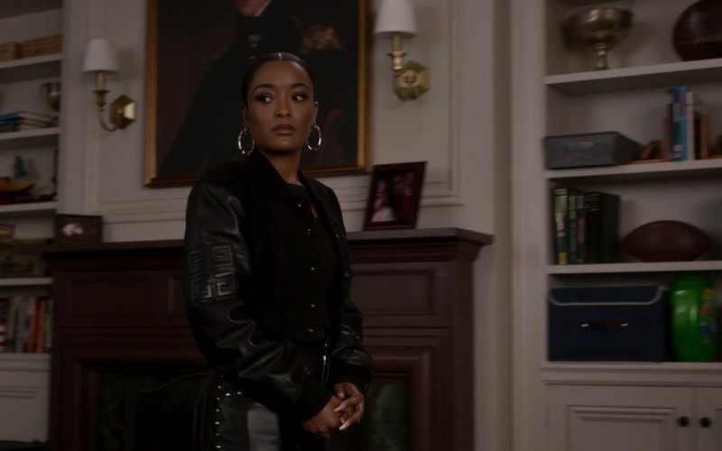 Givenchy Leather Jacket Worn by LaToya Tonodeo as Diana Tejada in Power Book II Ghost S02E09 A Fair Fight (1)