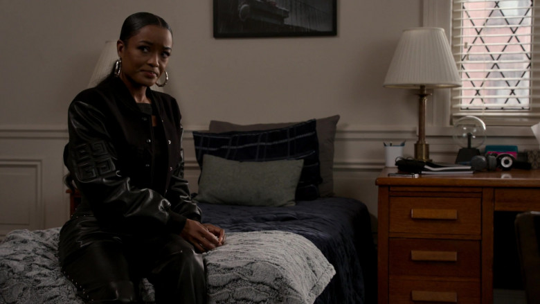 Givenchy Leather Jacket Worn by LaToya Tonodeo as Diana Tejada in Power Book II Ghost S02E09 A Fair Fight (2)