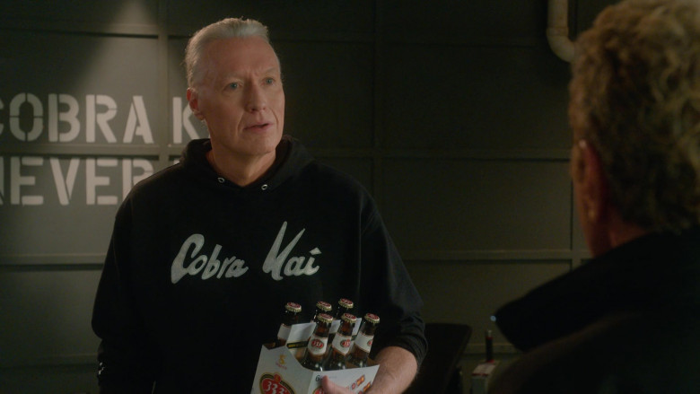 Sabeco 333 Premium Export Beer Held by Thomas Ian Griffith as Terry Silver in Cobra Kai S04E07 Minefields (2)
