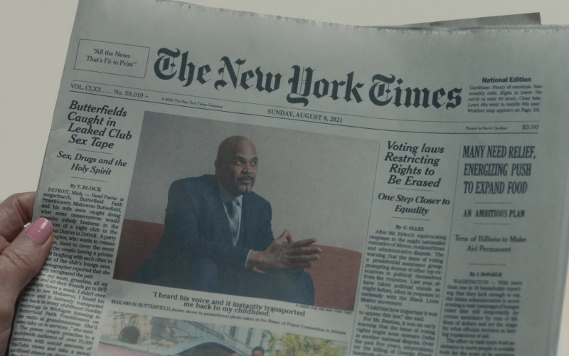 The New York Times Newspaper in The Righteous Gemstones S02E01 I Speak in the Tongues of Men and Angels (2022)