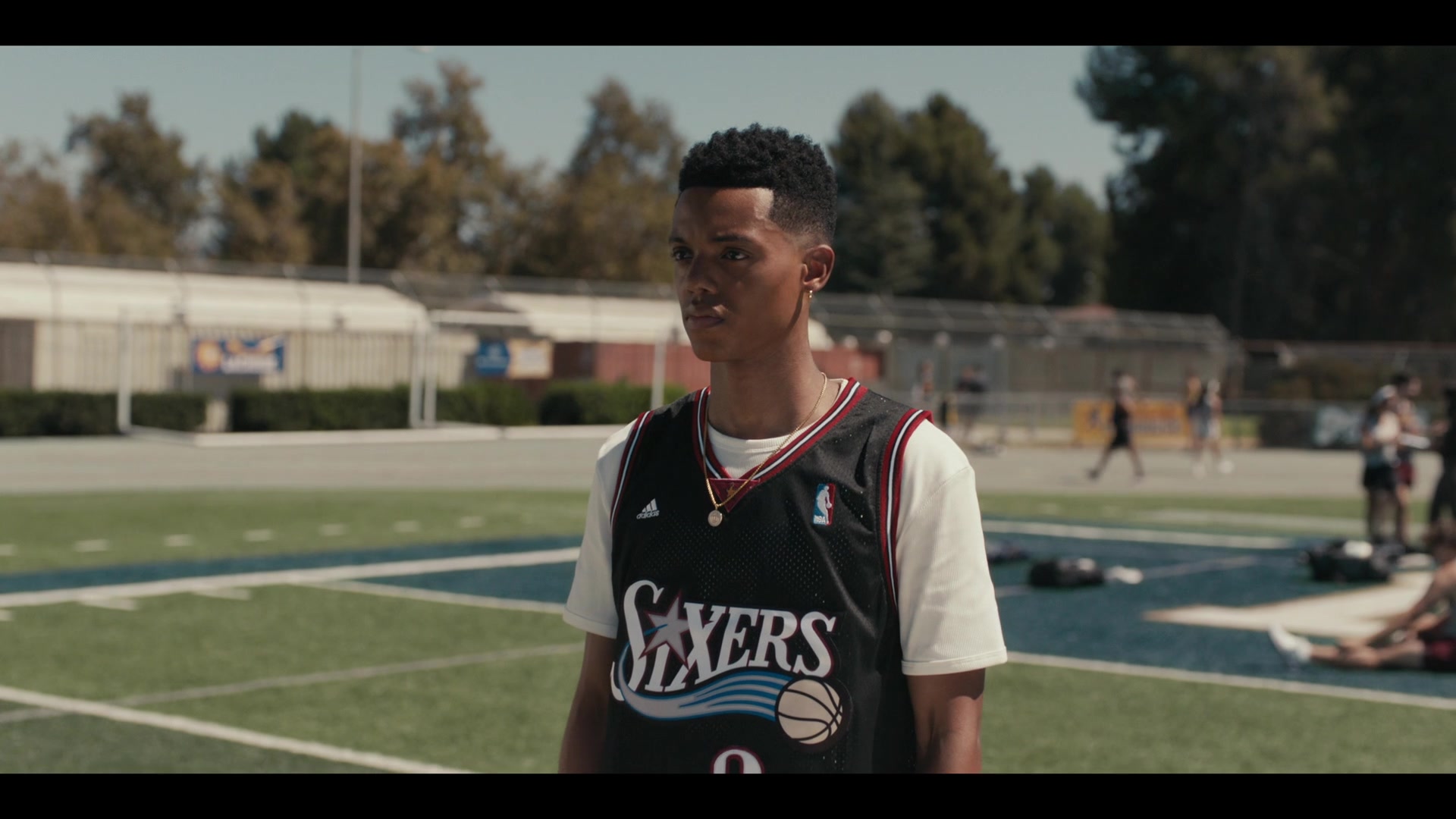 Adidas 3 Philadelphia 76ers jersey worn by Will Smith (Jabari Banks) as  seen in Bel-Air TV series outfits (Season 1 Episode 1)