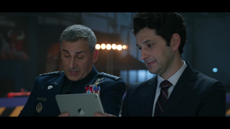 Apple iPad Mini Tablet Used by Ben Schwartz as F. Tony Scarapiducci & Steve Carell as General Mark R. Naird in Space Force S02E05 (1)