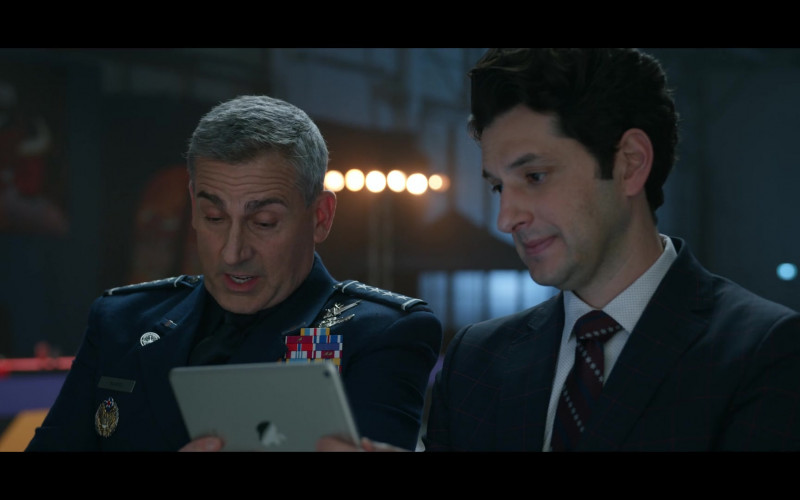 Apple iPad Mini Tablet Used by Ben Schwartz as F. Tony Scarapiducci & Steve Carell as General Mark R. Naird in Space Force S02E05 (1)