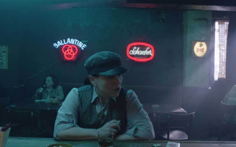 Ballantines Whisky, Schaefer Beer and Budweiser Signs in The Marvelous Mrs. Maisel S04E01 Rumble on the Wonder Wheel (2022)