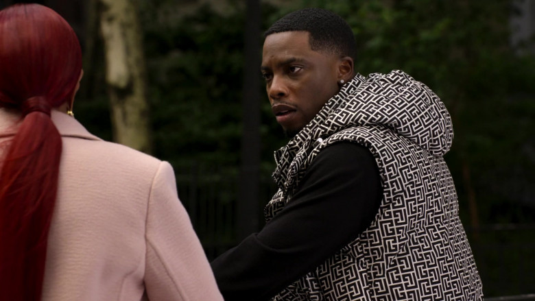 Balmain Men’s Hooded Down Puffer Vest Street Style of Woody McClain as Cane Tejada in Power Book II Ghost S02E10 (2)