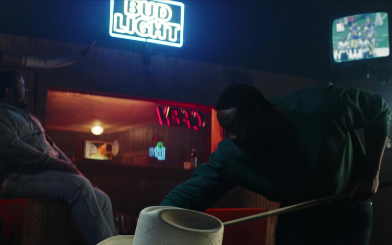 Bud Light Beer and Budweiser Signs in American Underdog (2021)