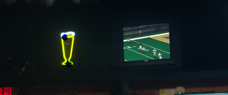 Budweiser Draft Sign and RCA TV in American Underdog (2021)