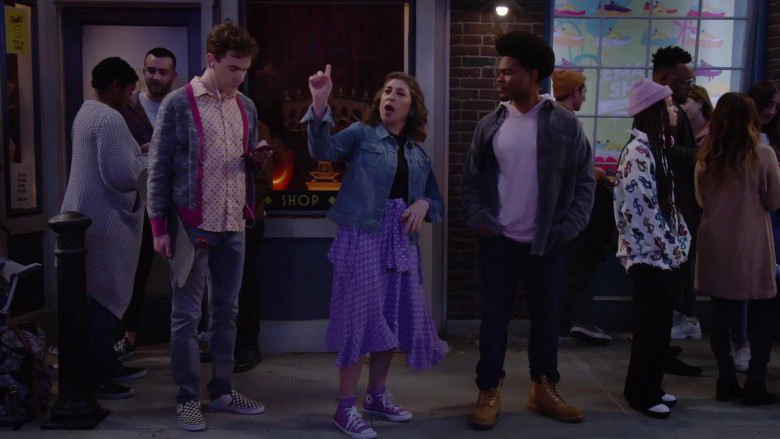 Converse All Star Chuck Taylor Hi Purple Shoes Worn by Mayim Bialik in Call Me Kat S02E08 Call Me Señor Don Gato (1)