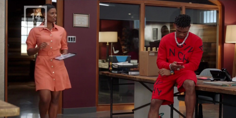 Givenchy Red Sweatshirt and Shorts in The Kings of Napa S01E05 How Stella Got Her Pilot Back (2022)
