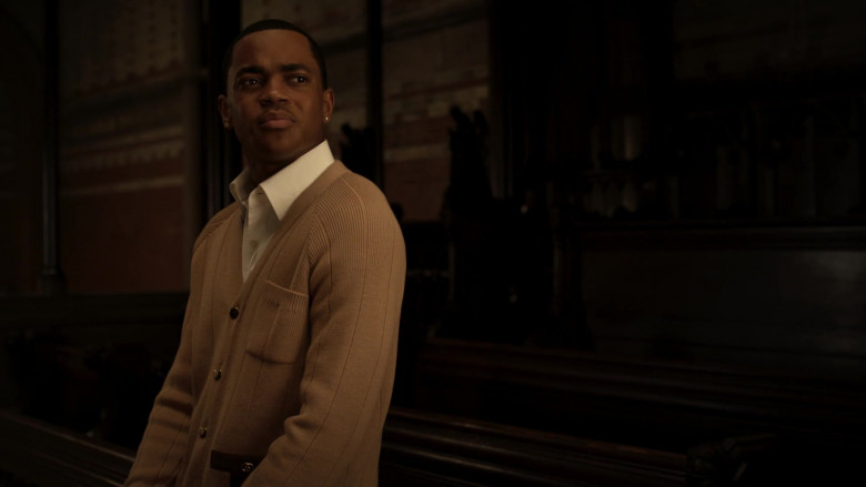 Gucci Men's Cardigan of Michael Rainey Jr. as Tariq St. Patrick in Power Book II Ghost