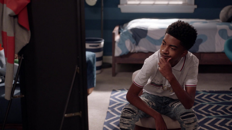 Gucci Polo Shirt Worn by Miles Brown as Jack Johnson in Black-ish S08E05 Ashy to Classy (1)