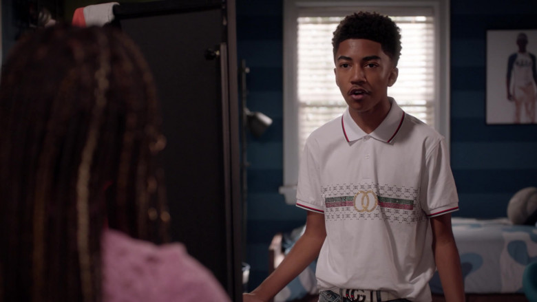 Gucci Polo Shirt Worn by Miles Brown as Jack Johnson in Black-ish S08E05 Ashy to Classy (2)