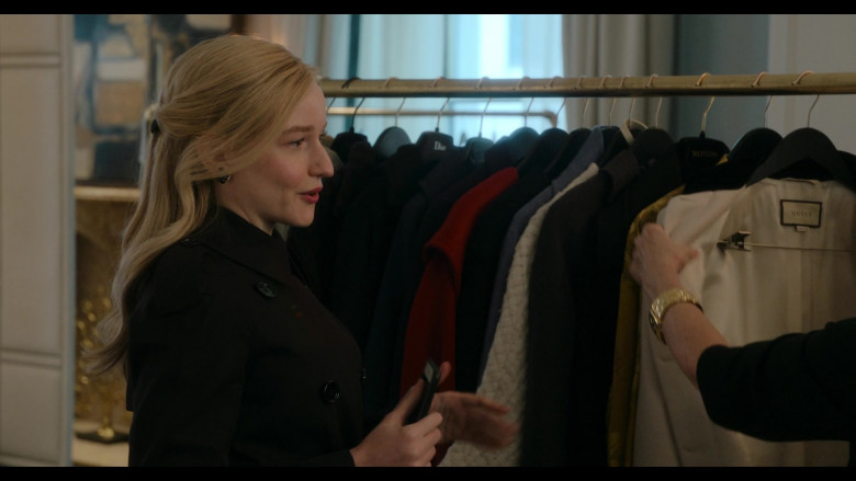 Gucci Women's Coat Worn by Kate Burton as Nora in Inventing Anna S01E03 Two Birds, One Throne (1)