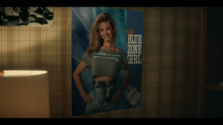 Labatt's Canadian Lager ‘The Blue Zone Girl' Poster Starring by Lily James as Pamela Anderson in Pam & Tommy S01E06 (1)