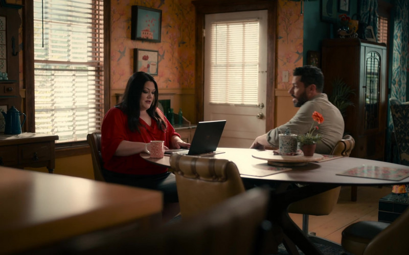 Microsoft Surface Laptop of Brooke Elliott as Dana Sue Sullivan in Sweet Magnolias S02E02 So Much to Say (2022)