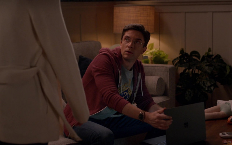 Microsoft Surface Laptop of Topher Grace as Tom in Home Economics S02E14 Salsa Competition Entry Fee, $45 (2022)