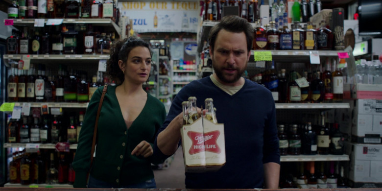 Miller High Life Beer Pack Held by Charlie Day as Peter in I Want You Back (2022)