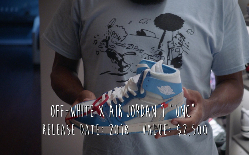 Off-White x Nike Air Jordan 1 ‘UNC’ Sneakers in Black-ish S08E07 Sneakers by the Dozen 2022
