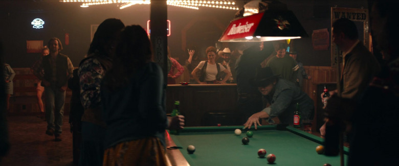 Pabst Blue Ribbon Sign and Budweiser Beer Pool Table Light in American Underdog (2021)