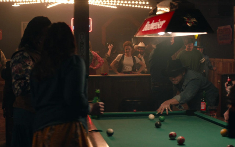 Pabst Blue Ribbon Sign and Budweiser Beer Pool Table Light in American Underdog (2021)