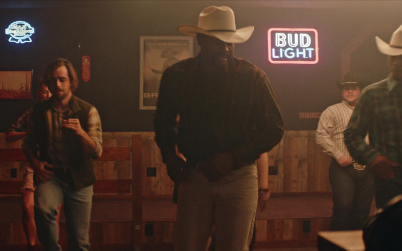 Pabst Blue Ribbon and Bud Light Beer Signs in American Underdog (2021)