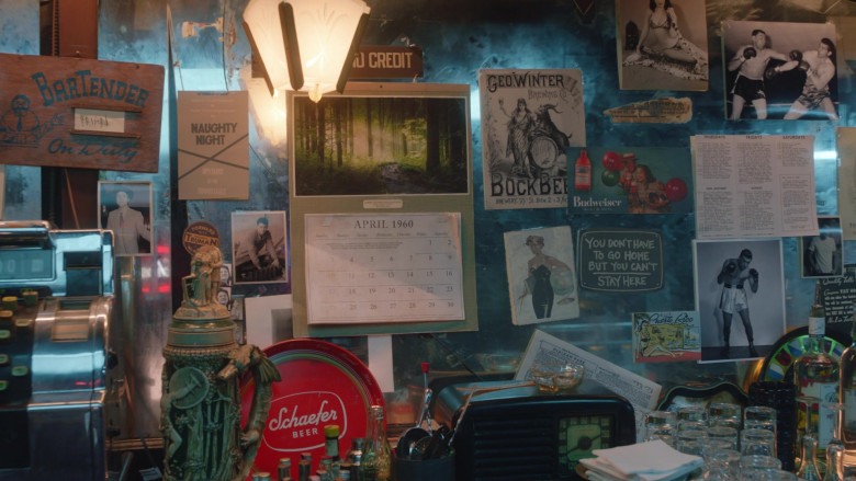 Schaefer Beer and Budweiser Beer Poster in The Marvelous Mrs. Maisel S04E01 Rumble on the Wonder Wheel (2022)