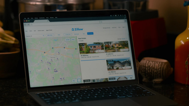 Zillow Real Estate Website and Apple MacBook Air Laptop in Sweet Magnolias S02E08 The Rules of the Game (2022)