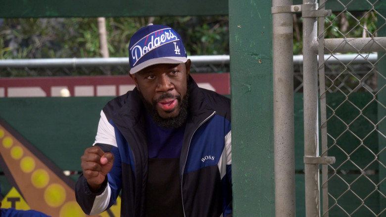 Boss Track Jacket and New Era LA Dodgers Cap of Sheaun McKinney as Malcolm in The Neighborhood S04E14 (2)