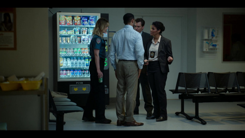 Cheetos, Hostess CupCakes, Hershey's, A&W Root Beer, 7Up, Sunkist, Dr Pepper and Pepsi Soda in Pieces of Her S01E0