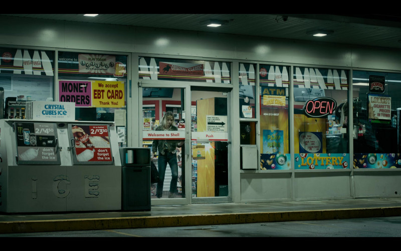 Coca-Cola, Nos and Monster Energy Drink Posters in Pieces of Her S01E02 (2022)
