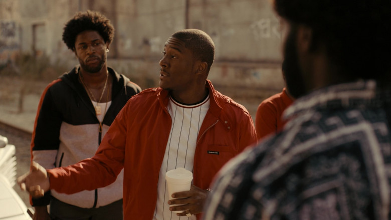 Members Only Red Jacket in Snowfall S05E03 Lions (1)