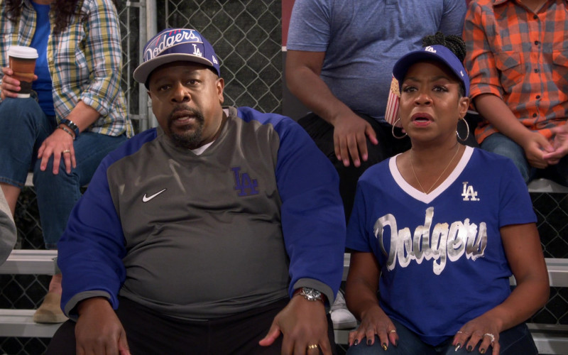 Nike LA Dodgers Top Worn by Cedric the Entertainer as Calvin in The Neighborhood S04E14 Welcome to the Big Little Leagues (2022)