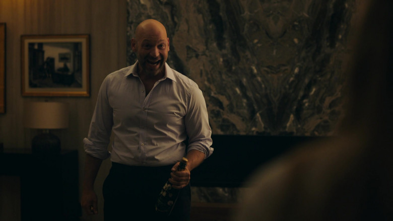 Perrier-Jouët Champagne Bottle Held by Corey Stoll as Michael Thomas Aquinius Prince in Billions S06E07 Napoleon's Hat