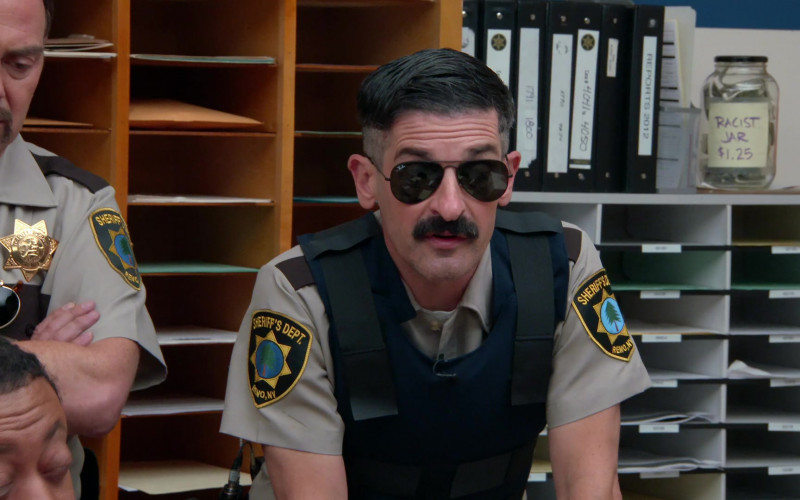 Ray-Ban Aviator Men's Sunglasses Worn by Robert Ben Garant as Deputy Travis Junior in Reno 911! S08E09 Woody's Adventure (2022
