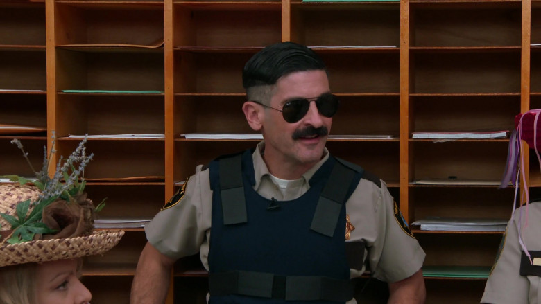 Ray-Ban Aviator Sunglasses of Robert Ben Garant as Deputy Travis Junior in Reno 911! S08E06 Haunted Hayride (2022)