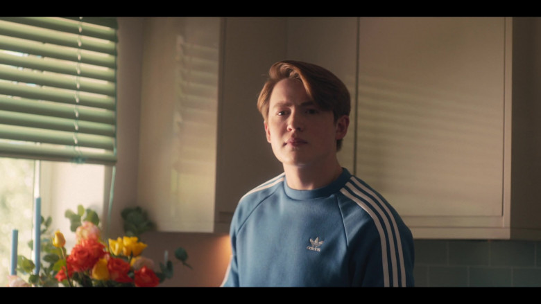 Adidas Blue Sweatshirt of Kit Connor as Nick Nelson in Heartstopper S01E02 Crush (2)