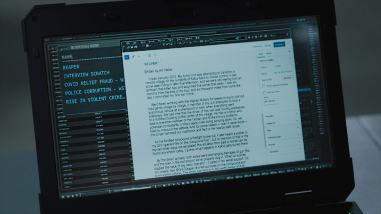 Dell Laptop in FBI Most Wanted S03E18 Reaper (2022)